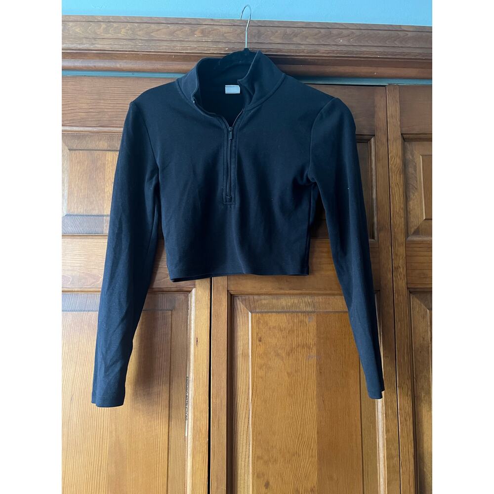 Sunday Best Women's BestHug Monarch 1/2 Zip ribbed Top Long Sleeve Black Size S - Picture 2 of 10